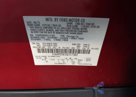 2014 Ford Taurus Limited z USA, uszkodzony, nr VIN 1FAHP2F82EG117302